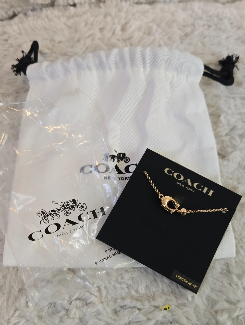 Coach Gold Link C Chain Necklace • Signature C • Polished Gold • EUC